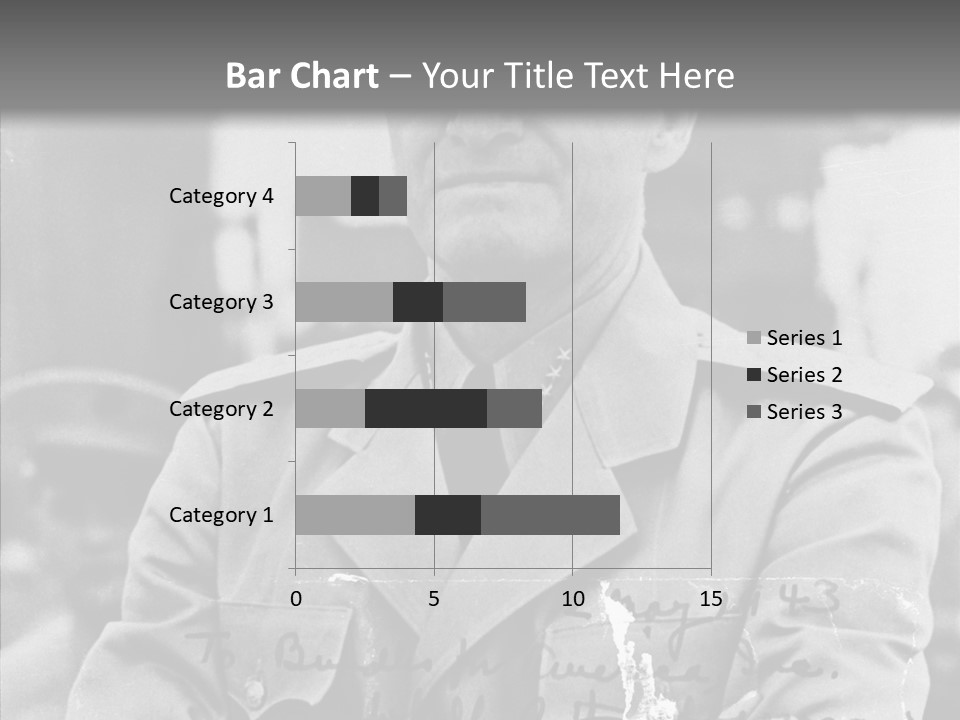 Senior Officer Posing Black And White Background PowerPoint Template