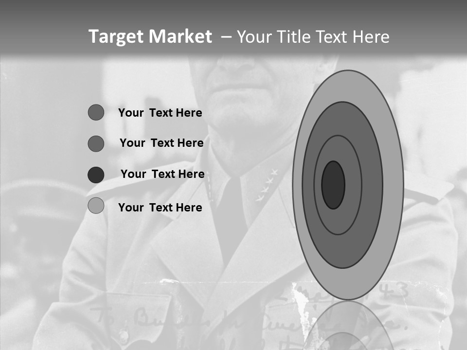Senior Officer Posing Black And White Background PowerPoint Template