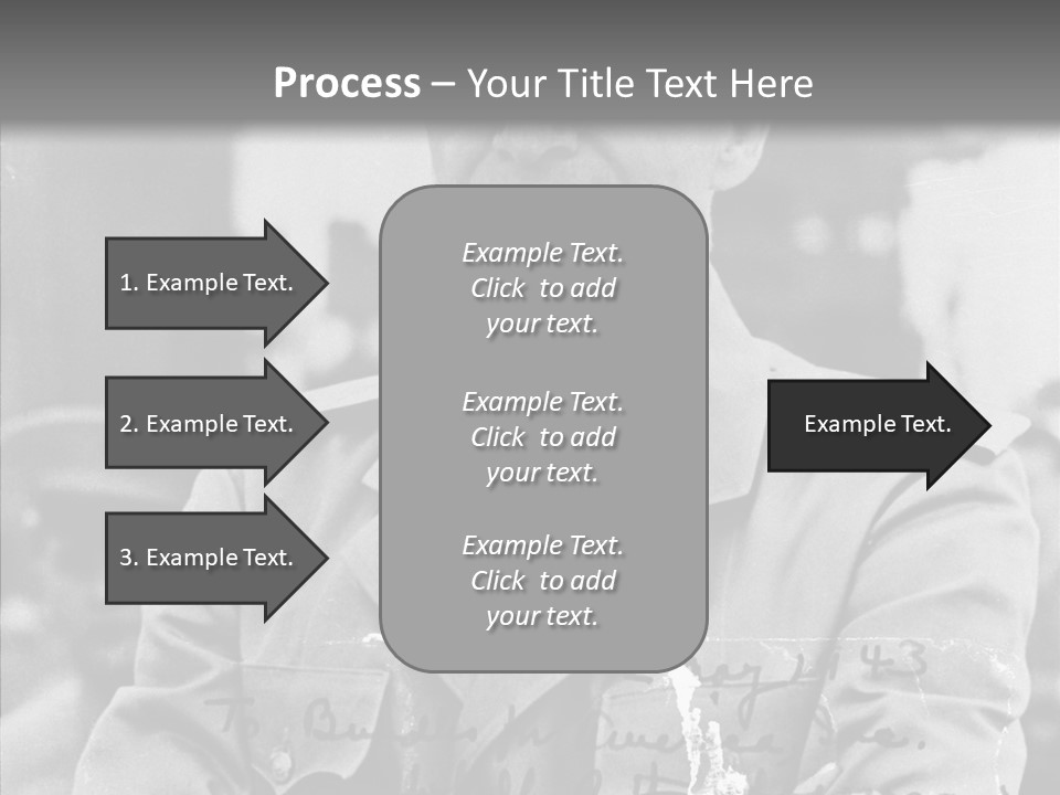 Senior Officer Posing Black And White Background PowerPoint Template