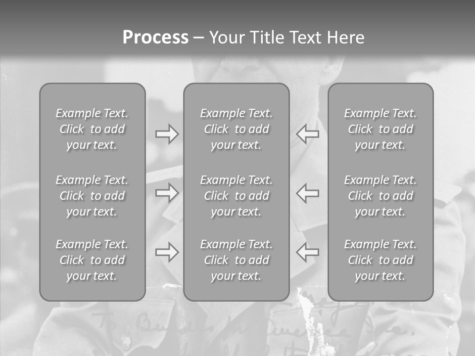 Senior Officer Posing Black And White Background PowerPoint Template