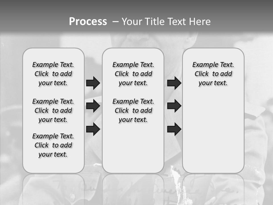 Senior Officer Posing Black And White Background PowerPoint Template
