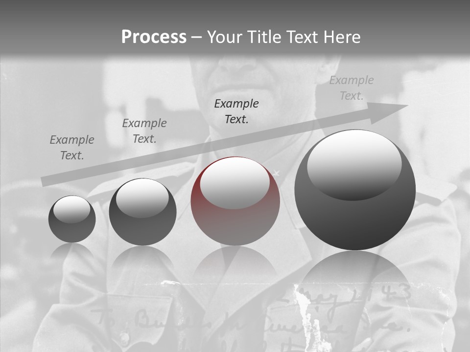 Senior Officer Posing Black And White Background PowerPoint Template