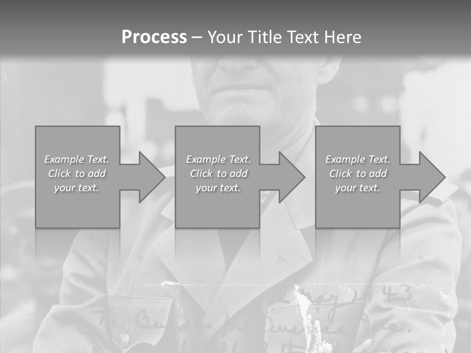 Senior Officer Posing Black And White Background PowerPoint Template