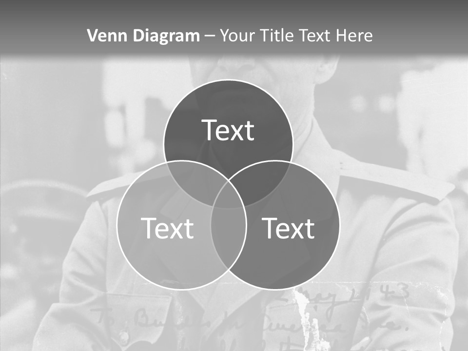 Senior Officer Posing Black And White Background PowerPoint Template