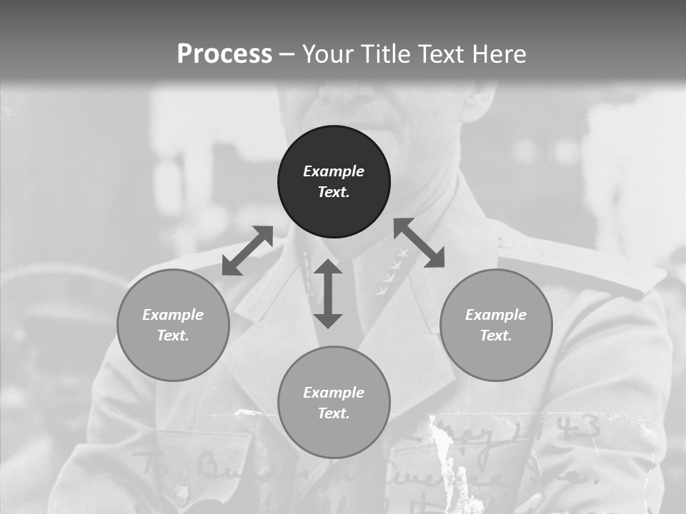 Senior Officer Posing Black And White Background PowerPoint Template