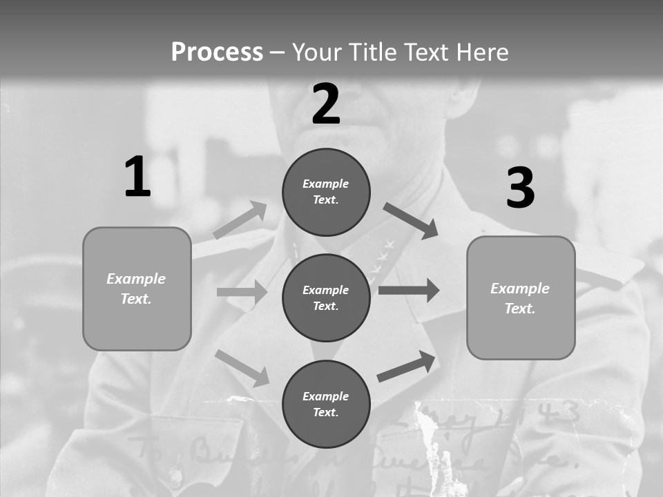 Senior Officer Posing Black And White Background PowerPoint Template