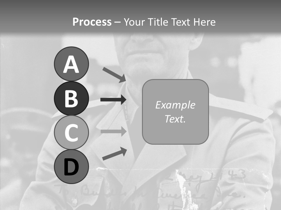 Senior Officer Posing Black And White Background PowerPoint Template