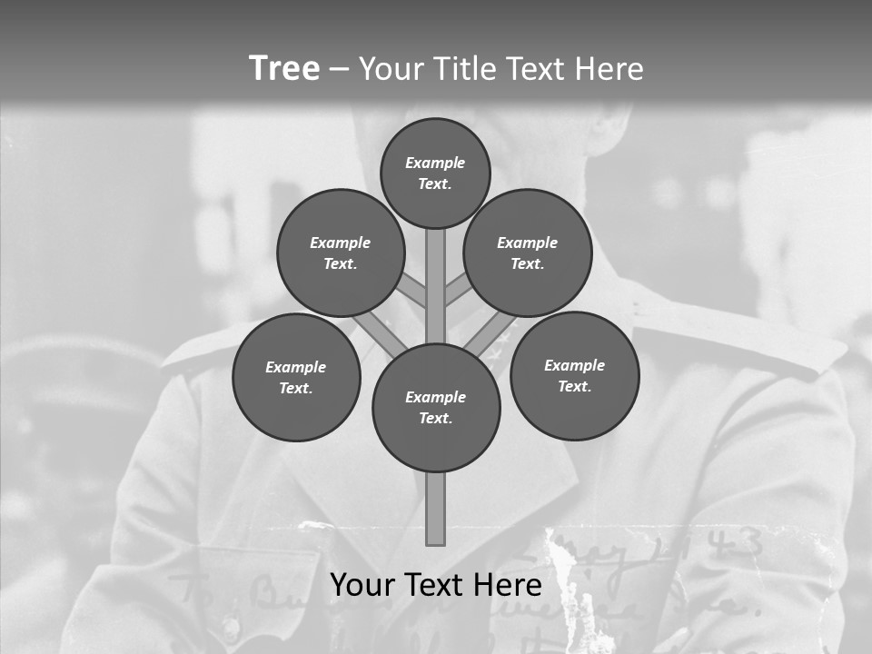 Senior Officer Posing Black And White Background PowerPoint Template