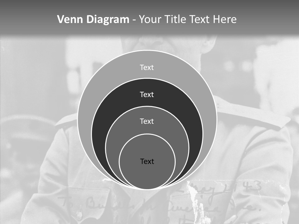 Senior Officer Posing Black And White Background PowerPoint Template