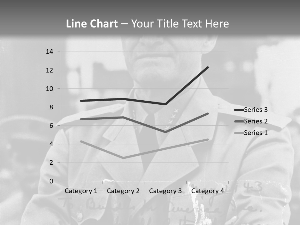 Senior Officer Posing Black And White Background PowerPoint Template