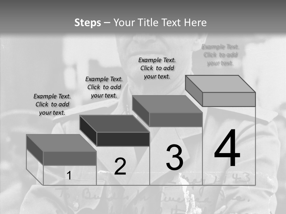 Senior Officer Posing Black And White Background PowerPoint Template