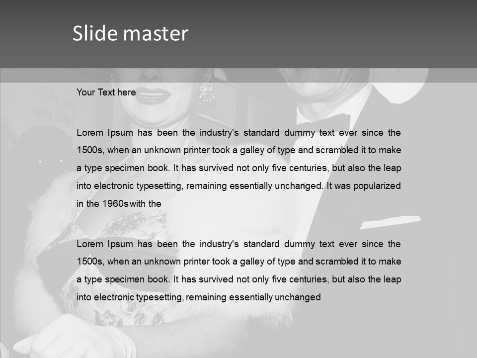 Beautiful People 20 Th Century Black And White Background PowerPoint Template