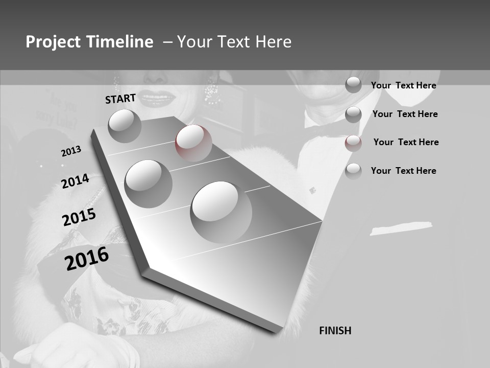 Beautiful People 20 Th Century Black And White Background PowerPoint Template