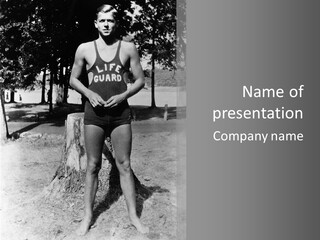 Sportsman 20 Th Century Poses For The Camera PowerPoint Template