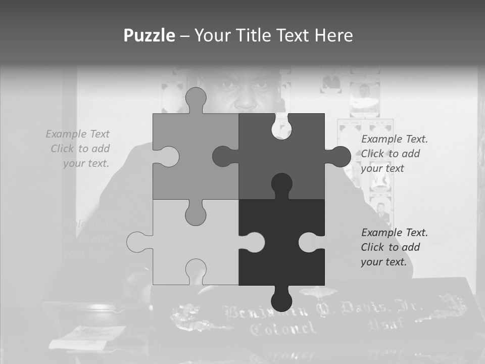 Black And White Photo Of A Soldier PowerPoint Template