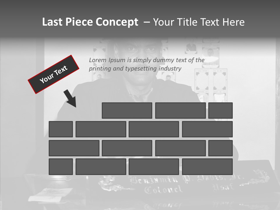 Black And White Photo Of A Soldier PowerPoint Template