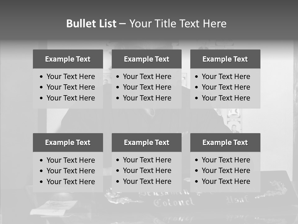 Black And White Photo Of A Soldier PowerPoint Template
