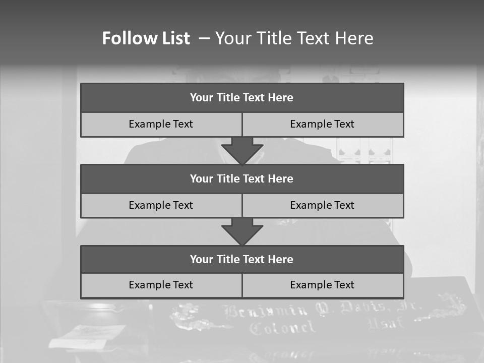 Black And White Photo Of A Soldier PowerPoint Template