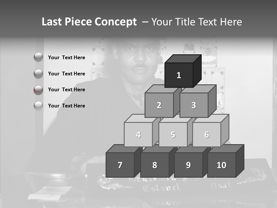 Black And White Photo Of A Soldier PowerPoint Template