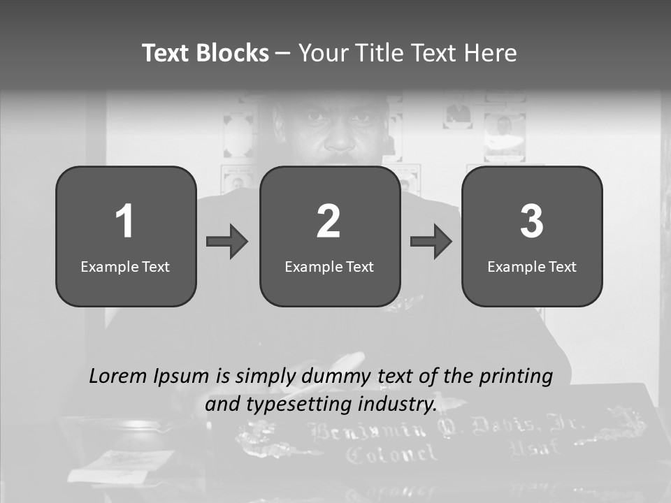 Black And White Photo Of A Soldier PowerPoint Template