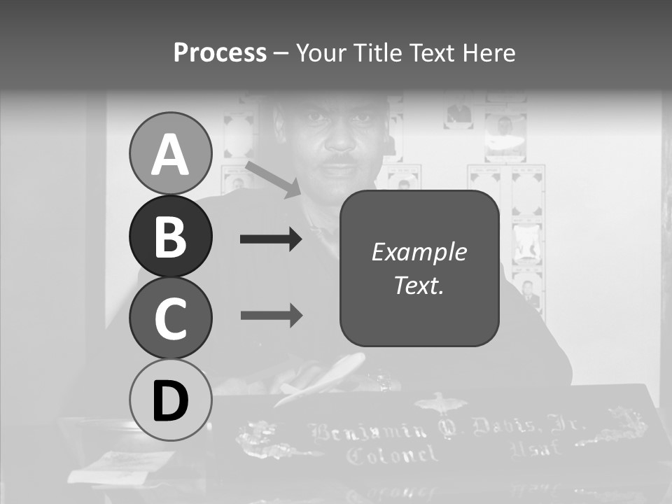 Black And White Photo Of A Soldier PowerPoint Template