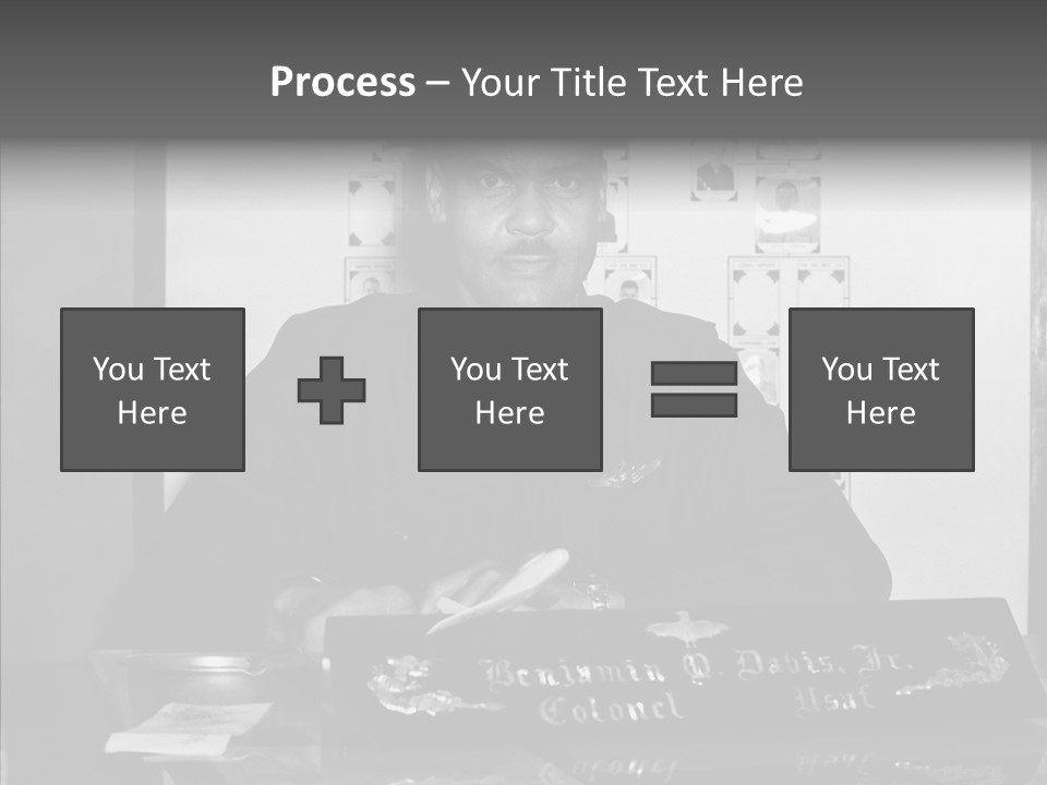 Black And White Photo Of A Soldier PowerPoint Template