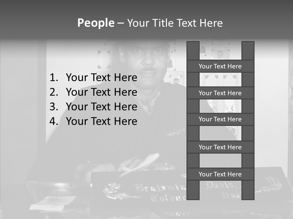 Black And White Photo Of A Soldier PowerPoint Template