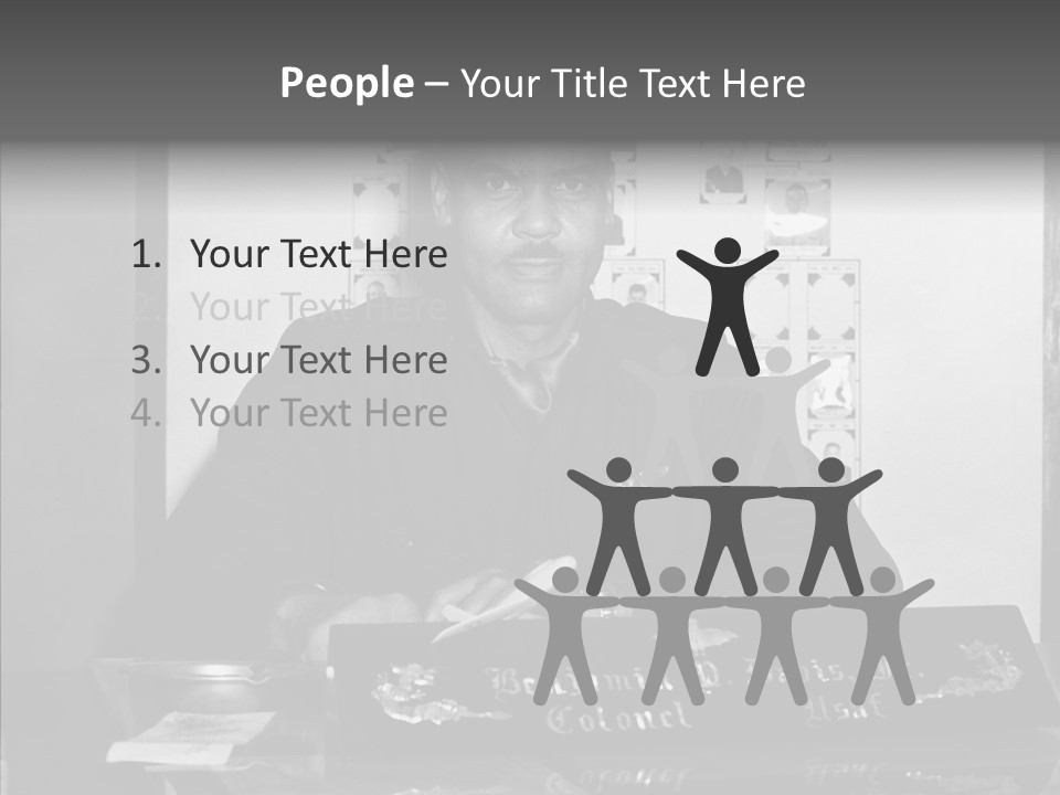 Black And White Photo Of A Soldier PowerPoint Template