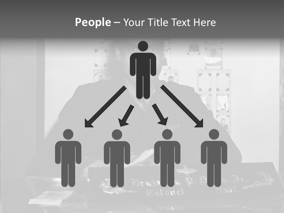 Black And White Photo Of A Soldier PowerPoint Template