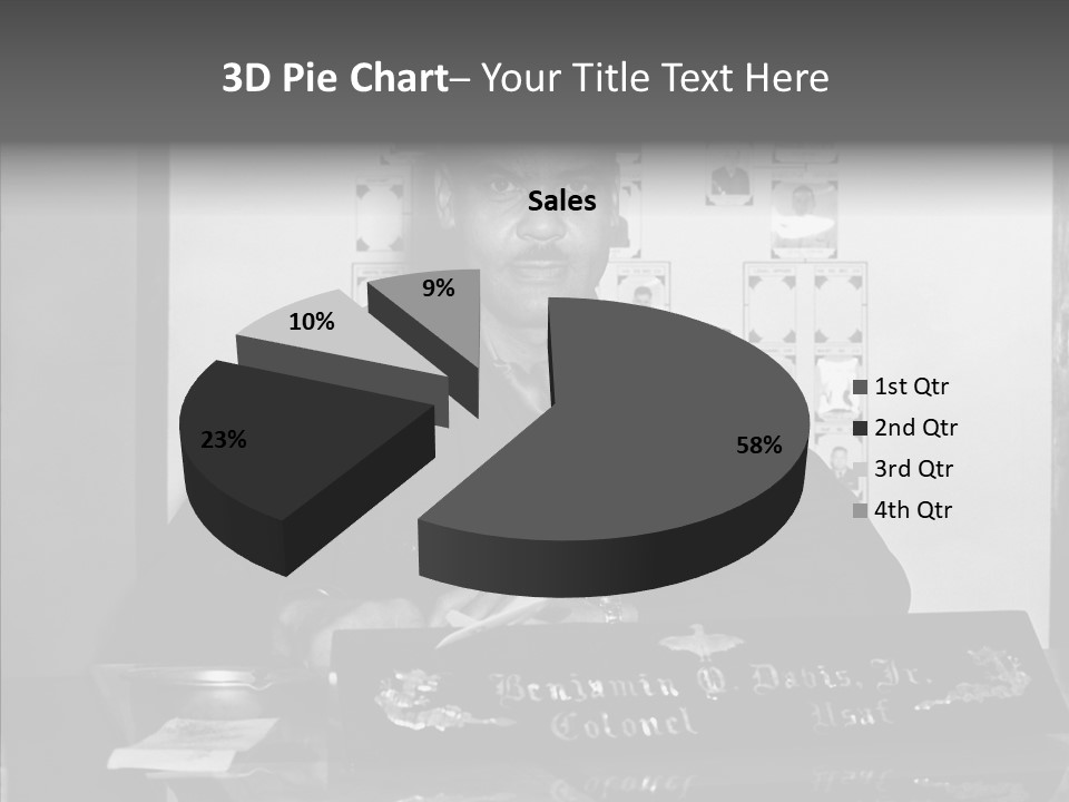 Black And White Photo Of A Soldier PowerPoint Template