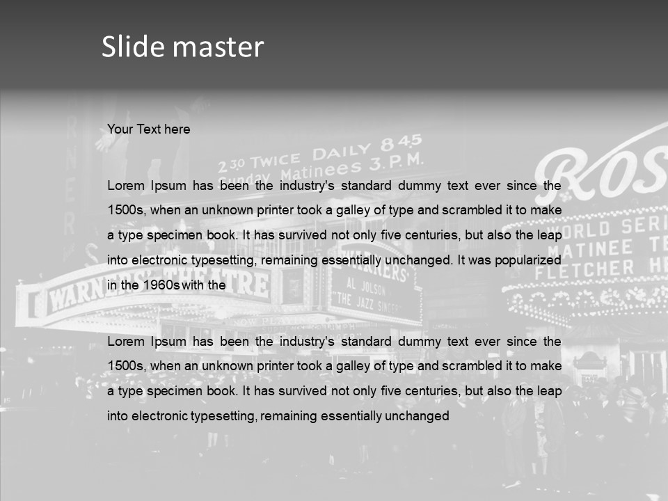 Advertising Representations In The Metropolis Of 20 Th Century PowerPoint Template