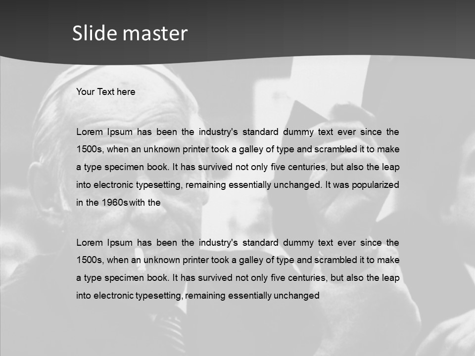 The Old Image Of A Man With A Cigarette And Newspaper PowerPoint Template