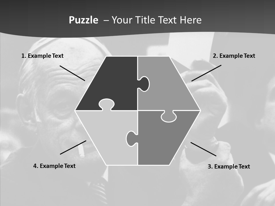 The Old Image Of A Man With A Cigarette And Newspaper PowerPoint Template