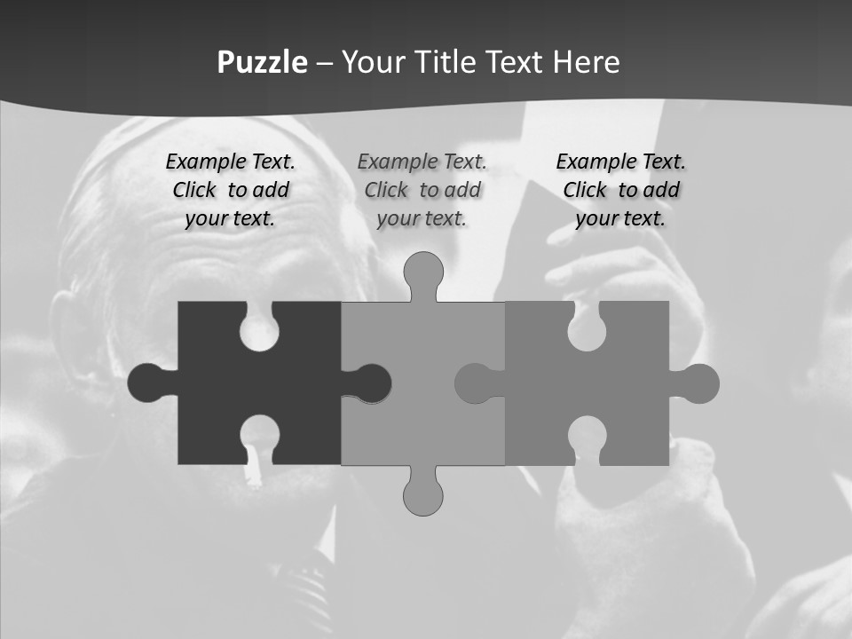 The Old Image Of A Man With A Cigarette And Newspaper PowerPoint Template