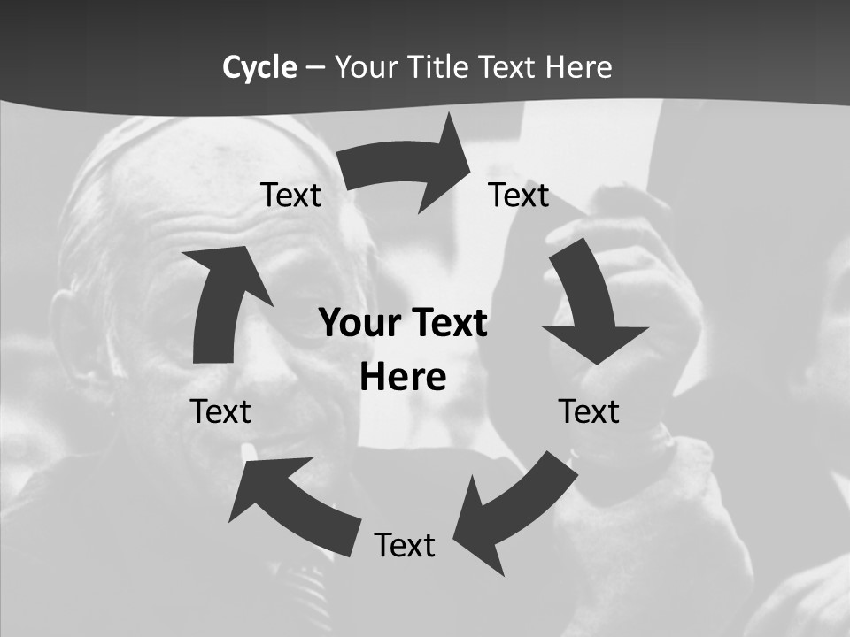 The Old Image Of A Man With A Cigarette And Newspaper PowerPoint Template