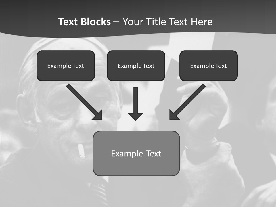 The Old Image Of A Man With A Cigarette And Newspaper PowerPoint Template
