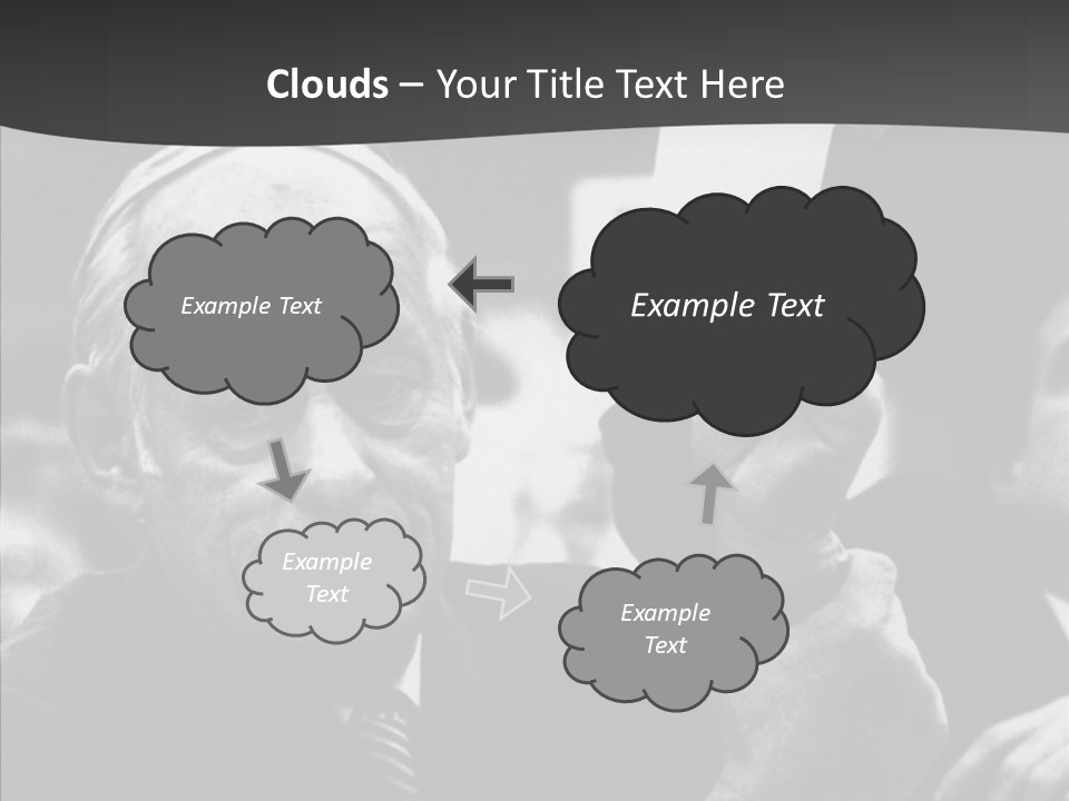 The Old Image Of A Man With A Cigarette And Newspaper PowerPoint Template