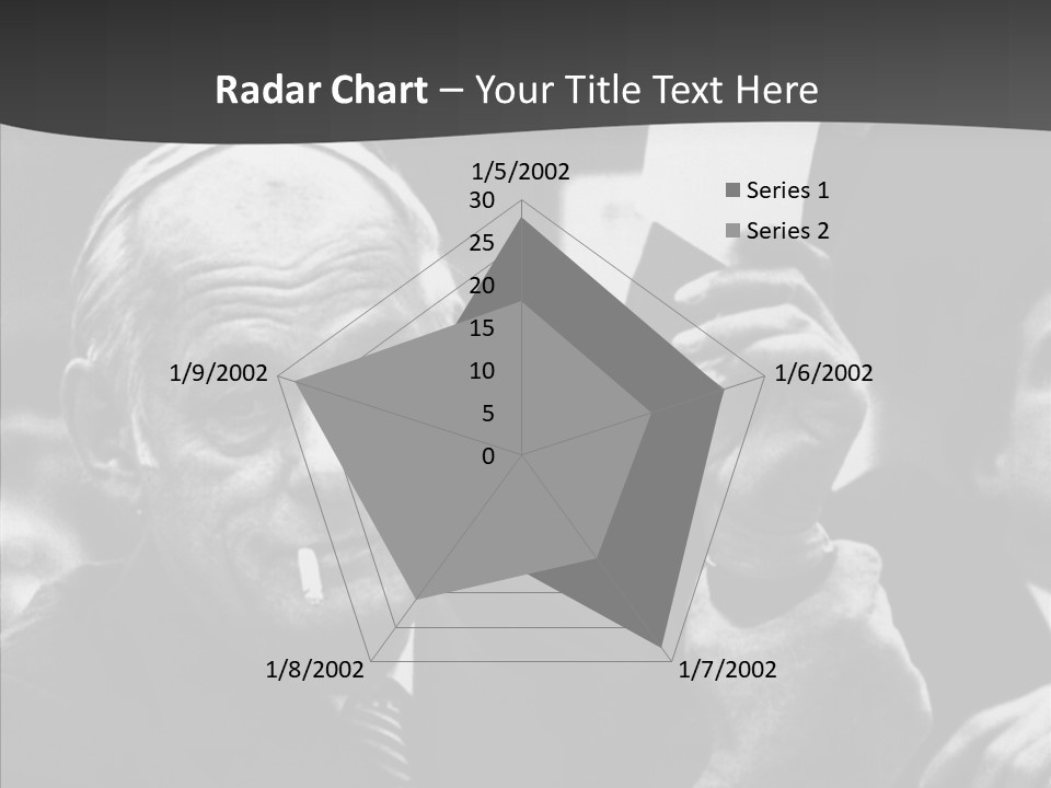 The Old Image Of A Man With A Cigarette And Newspaper PowerPoint Template