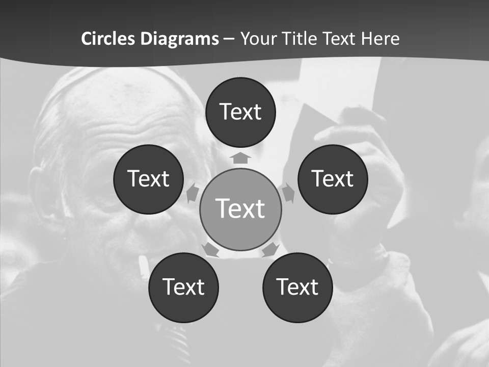 The Old Image Of A Man With A Cigarette And Newspaper PowerPoint Template