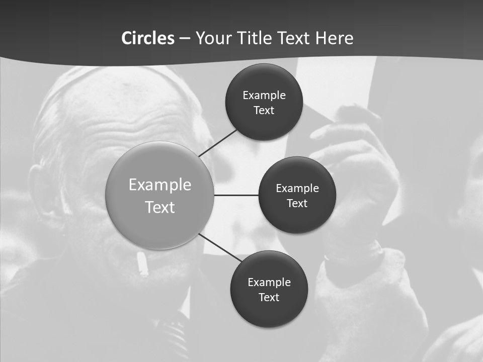 The Old Image Of A Man With A Cigarette And Newspaper PowerPoint Template