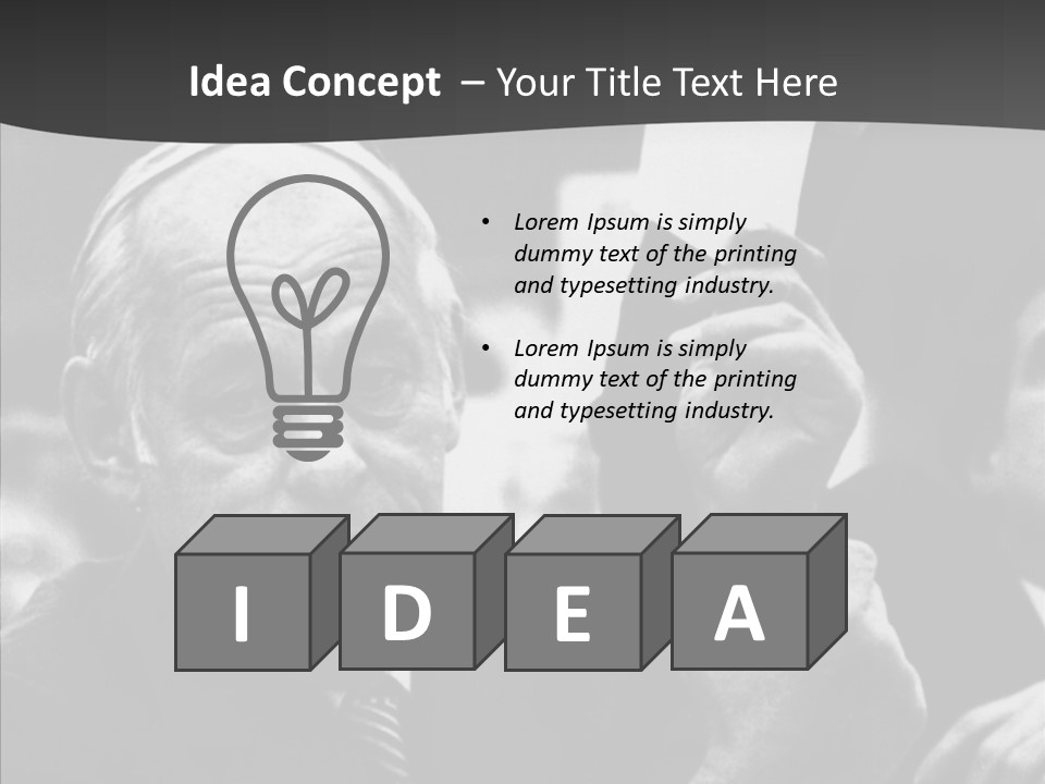 The Old Image Of A Man With A Cigarette And Newspaper PowerPoint Template