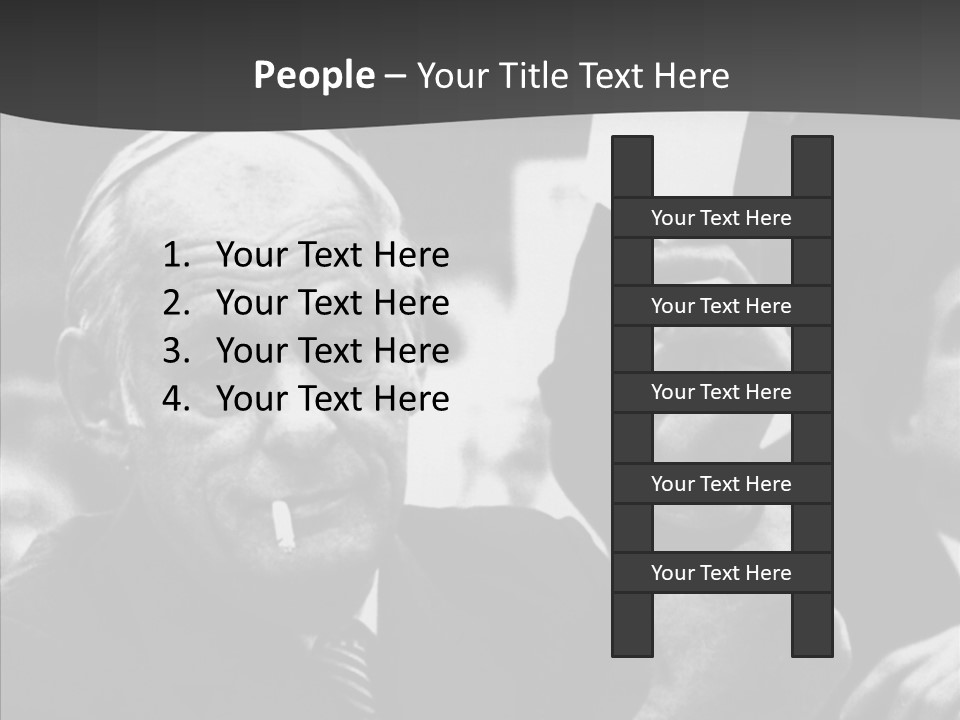 The Old Image Of A Man With A Cigarette And Newspaper PowerPoint Template