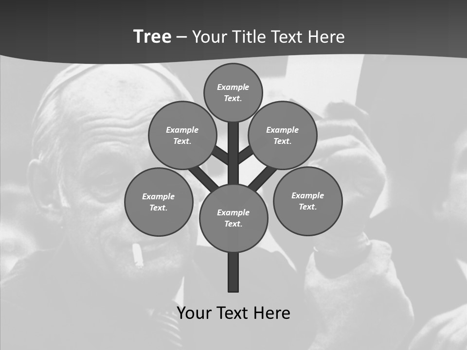 The Old Image Of A Man With A Cigarette And Newspaper PowerPoint Template