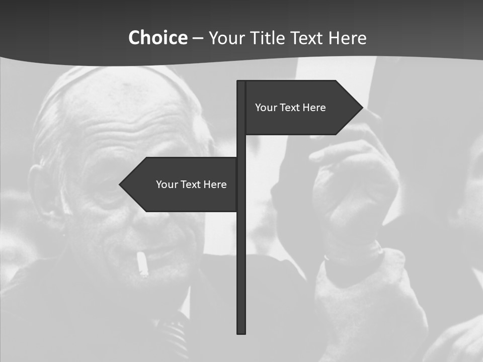 The Old Image Of A Man With A Cigarette And Newspaper PowerPoint Template