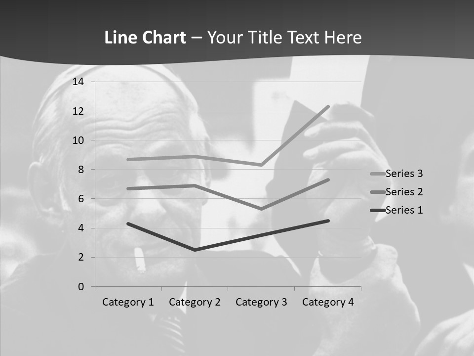 The Old Image Of A Man With A Cigarette And Newspaper PowerPoint Template