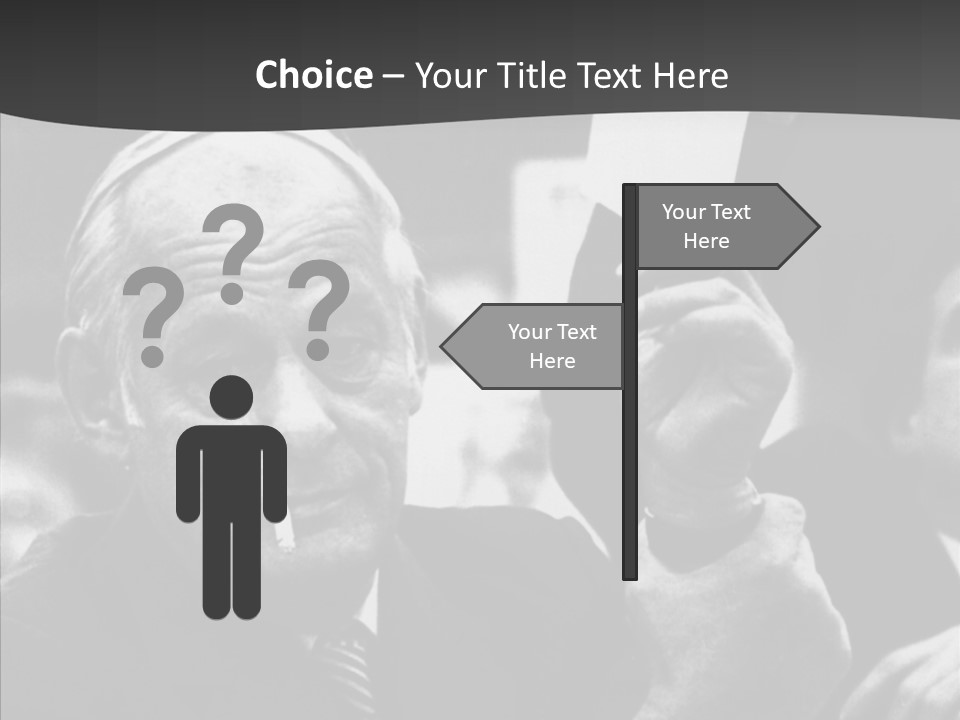 The Old Image Of A Man With A Cigarette And Newspaper PowerPoint Template