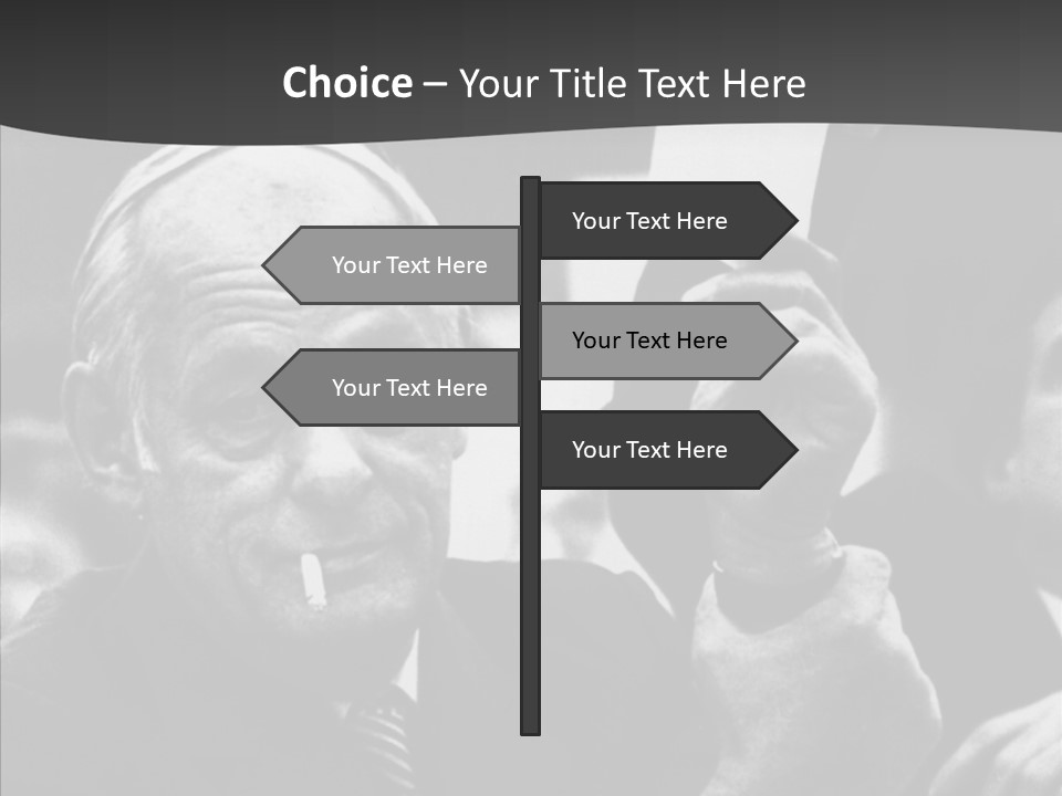 The Old Image Of A Man With A Cigarette And Newspaper PowerPoint Template