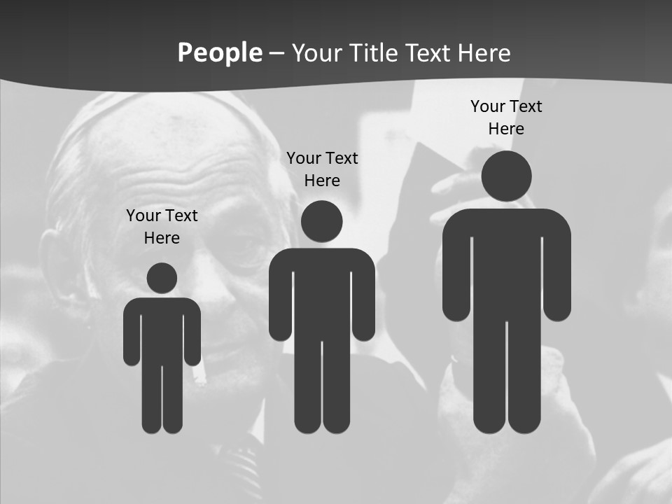 The Old Image Of A Man With A Cigarette And Newspaper PowerPoint Template