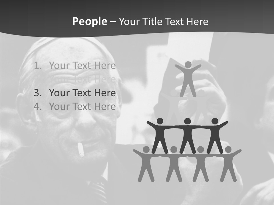 The Old Image Of A Man With A Cigarette And Newspaper PowerPoint Template