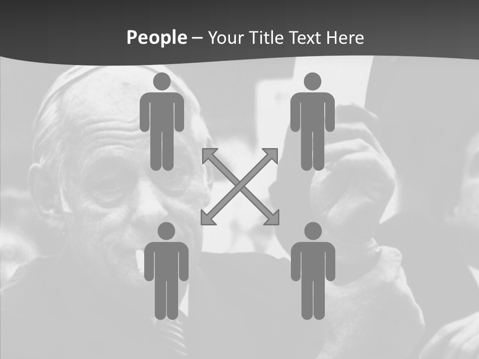 The Old Image Of A Man With A Cigarette And Newspaper PowerPoint Template